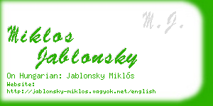 miklos jablonsky business card